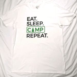 New Eat Sleep Camp Repeat Tee Large